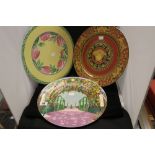 20th cent. Ceramics: Rosenthal Versace red Medusa plate 12ins. A Villeroy and Boch, Le Manoir Aux