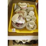 19th cent. and later Ceramics: Tea bowls (2), Royal Worcester coffee cans and saucers (4), Diamond