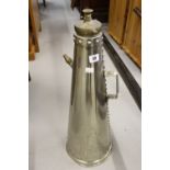 20th cent. White metal cone shaped fire extinguisher.