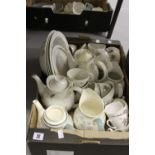 20th cent. Ceramics: Royal Doulton "Tumbling Leaves" coffee cans x 17, saucers x 18, milk jug,