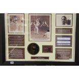 Cricket Memorabilia: Sir Garfield Sobers signed cricket ball contained within a framed montage