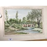 G.A. Renvoize: 20th cent. British school, watercolour "River Kennet, East Kennet", signed lower