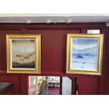 Linda Anne: Watercolours "Sepia Trees" initialled, framed and glazed. 18½ins. x 15ins. and "Secret
