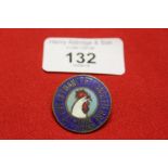 WWII: Unusual French Resistance enamel badge "Vive la France et Angleterre et Merde Pour Hitler".