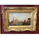 James Webb 1825-1895 oil on canvas "St Georges Venice" signed lower left inscribed on the ,mount