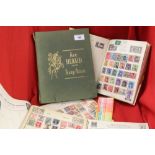 Stamps: Collection of World and Commonwealth stamps, 4 volumes.