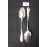 Hallmarked Silver: Georgian serving spoons, London 1831 maker S.D. (Samuel Davenport) - a pair.