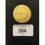 Numismatics: Edward III gold noble. Treaty Series (1363-69). Obverse legend. EDWARD DEI GRA REX