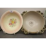 20th cent. Ceramics: Susie Cooper bowl, Spring pink border. Bourne Denby Tyrolean ware, bowl
