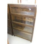 20th cent. Globe Wernicke style oak flour division bookcase Board of Trade Utility stamps to back