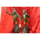 19th/20th cent. Bronze Statuettes: After E Picault "Victoria!" and "Opima Spolia", both signed lower