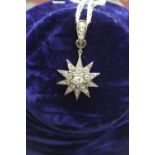19th cent. Diamond Jewellery: Metamorphic brooch/ pendant in the form of a ten pointed star 40 old