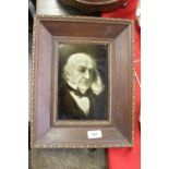 Ceramics: Emaux Ombrants portrait tile of Gladstone designed by George Cartlidge and made by Sherwin