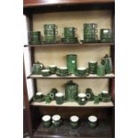 20th cent. Ceramics: Apiloc green & gilt dinner, tea and coffee service, 9½ins plates x 10, 8ins