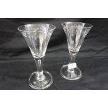 World War I: Armistice Commemoration glasses of conical form, wheel engraved with Latin