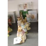 John Beswick Beatrix Potter figures "Mrs Flopsy Bunny" unboxed, "Munca Munca Sweeping" boxed,
