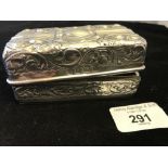 Hallmarked Silver: tong burner/cigar lighter and holder, with white metal interior. A. J.