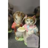 Beswick Beatrix Potter figures "Timmy Tiptoes" plus "Ribby" both with gold back stamp.