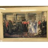 Vincent Brooks: Chromo on canvas "Victoria inspecting the wounded guards in the Grand Hall,