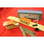 Toys: Tinplate and diecast Hornby Dublo boxed D1 island platform, signal cabin, rolling stock, goods