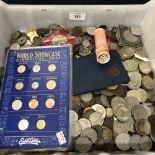 Coins: Brass, Cupro nickel, copper, etc. British and Foreign including Russian rubles and a roll