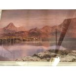 J.C. Robinson 20th cent. Bristol watercolour on paper, "Sunset over mountains", signed lower