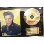 Music Memorabilia: Elvis Presley limited edition "Gold Disc" of the Sun Records recording of "That's