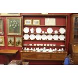 20th cent. Cherry wood dresser 2 drawers flanked by larger drawers all with cock beaded fronts