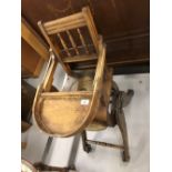 Edwardian mahogany metamorphic child's commode high chair.
