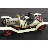 Mamod Roadster Steam car, cream and red, unboxed.