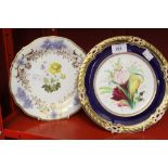 19th cent. Ceramics: Coalport plate circa 1860 gold Ampersand mark, blue and gilt borders, central