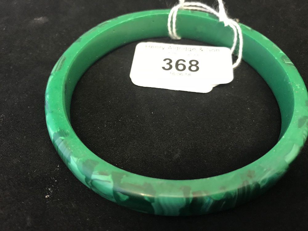 Ethnic Jewellery: Malachite carved & polished bangle.