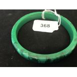 Ethnic Jewellery: Malachite carved & polished bangle.