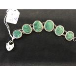 Scottish Jewellery malachite bracelet sterling set.