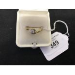Hallmarked Gold Jewellery: John Watling Leycock solitaire diamond ring, approx. 0.30ct, with twist