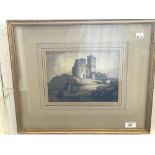 Joseph Barber 1757-1811: Watercolour 'Llandoff Castle', signed lower right, framed and glazed,