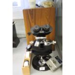 Scientific Instruments: Carl Zeiss electro microscope 4336116 boxed with attachments.