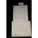 Autographs: Facsimile of a letter and signature of Churchill with the envelope.