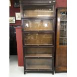 20th cent. Mahogany five section Globe Wernicke style bookcase.