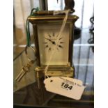 Clocks: Brass carriage clock French movement 3ins height.