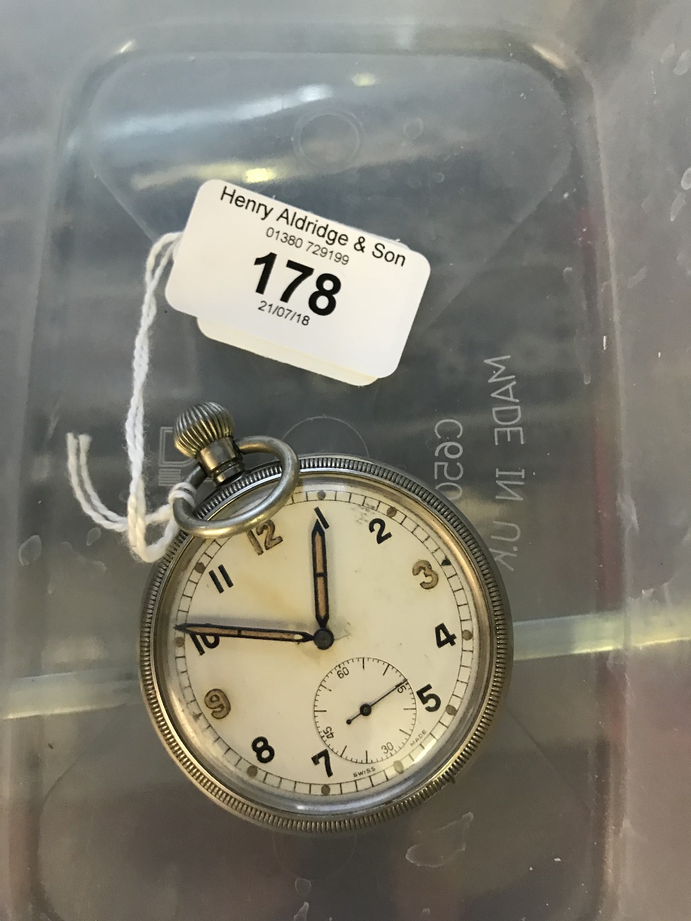 Watches: WWII Chromium plated G.S. timepiece pocket watch, ordnance mark GS/T1 020635, unsigned