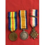 Militaria: Medal Group Trio to 9770 Pte. A P Dennis 2/Queens Regiment 1914 Mons Star, 14-18 Medal,