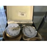 Stop Watches: Early 20th cent. S and Co nickel plated stop watch plus 1 other (2).