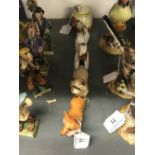 Beswick animal figures, a Corgi, a Cairn Terrier plus 2 Staffordshire goats (a/f). Clarice Cliff