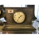 Art Nouveau: 20th cent. Liberty pewter mantel clock with French movement, marked Liberty & Co. on