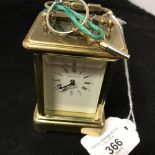 Clocks: Brass carriage clock French movement, height 3ins.