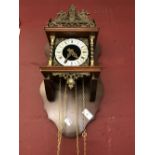 Clocks: 20th cent. Reproduction wall clocks (2).