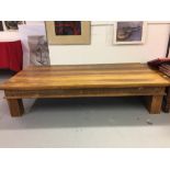 20th cent. Indonesian hardwood coffee table with carved grille sides. The whole on square