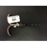 Corkscrews/Wine Collectables: 19th cent. "Maud's Patent 1895" No:10, 211 with eyebrow handle and