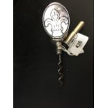 Corkscrews/Wine Collectables: 18th cent. White metal damper. The front of the box has a fleur de lys